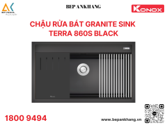 Chậu rửa bát 1 hố Konox đá Granite Sink Terra 860S - Màu Đen